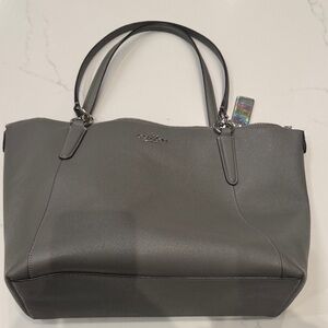 Coach Charcoal Leather Tote Bag